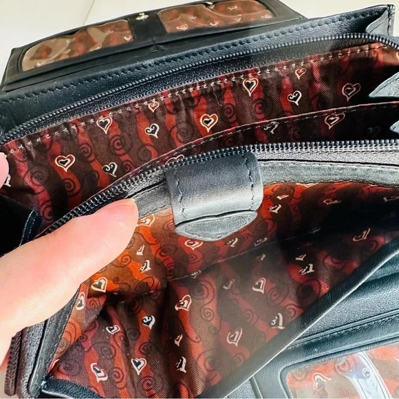 Vintage Brighton Croc Embossed Tri-Fold Leather Organizer/Wallet - Picture 13 of 14